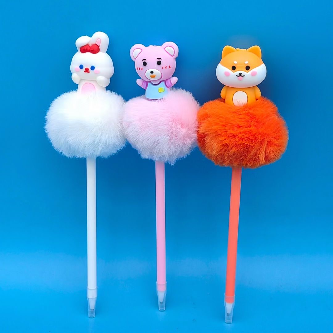 CUTE ANIMAL POMPOM PEN